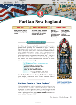 Puritan New England - Caggia Social Studies