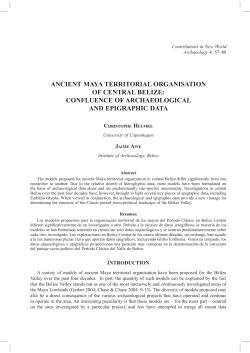 ancient maya territorial organisation of central belize