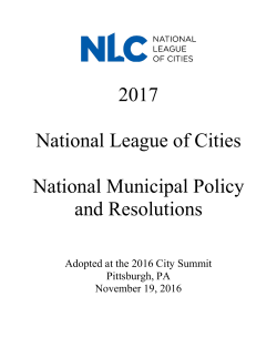 2017 NLC National Municipal Policy