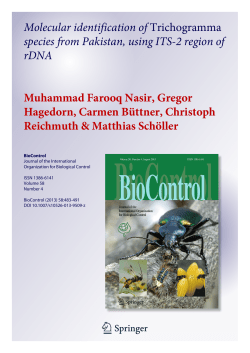 Molecular identification of Trichogramma species from Pakistan