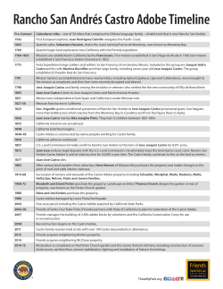 Rancho San Andr&eacute;s Castro Adobe Timeline
