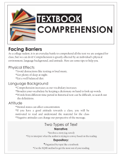 TEXTBOOK COMPREHENSION