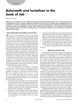 Behemoth and leviathan in the book of Job1