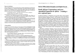 South African Corporations and post- Apartheid Expansion in Africa