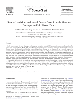 Seasonal variations and annual fluxes of arsenic in