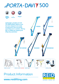 PORTA-DAVIT WLL 500KG Product Sheet