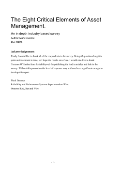 The Eight Critical Elements of Asset Management.