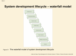 System development lifecycle &ndash; waterfall model