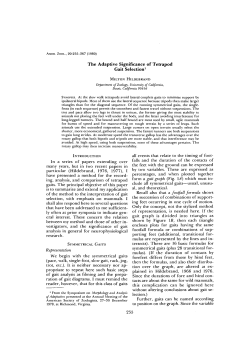 The Adaptive Significance of Tetrapod Gait Selection1
