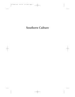 Southern Culture - Carolina Academic Press