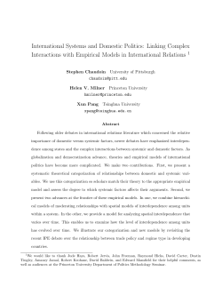 International Systems and Domestic Politics: Linking Complex