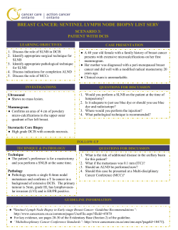 breast cancer: sentinel lymph node biopsy list serv