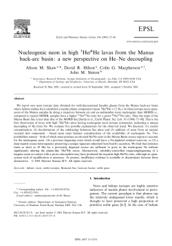 Nucleogenic neon in high 3He/4He lavas from the Manus back