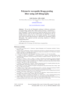 Polymeric waveguide Bragg grating filter using soft lithography