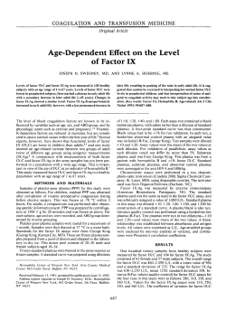 Age-Dependent Effect on the Level of Factor IX