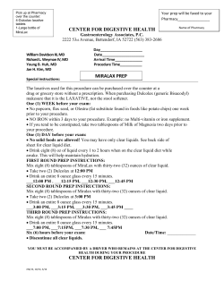 Miralax Preparation - Center for Digestive Health