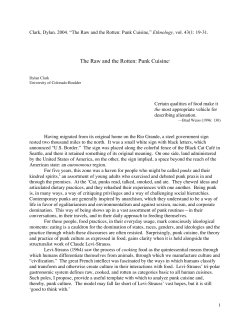 The Raw and the Rotten: Punk Cuisine1