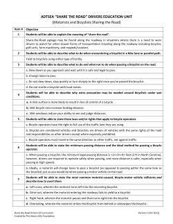 ADTSEA &ldquo;SHARE THE ROAD&rdquo; DRIVERS EDUCATION UNIT