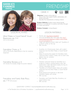 friendship - Random Acts of Kindness Foundation