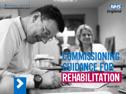 Commissioning guidance for rehabilitation