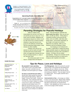Parenting Strategies for Peaceful Holidays Tips for Peace, Love and