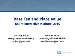 Base Ten and Place Value - National Council of Teachers of