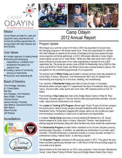 Camp Odayin 2012 Annual Report
