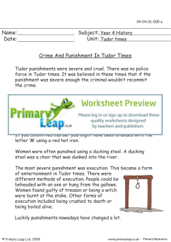 Crime and Punishment In Tudor Times
