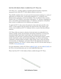 Inch Size Self-Adhesive Rulers Available from J.W. Winco, Inc. J.W.