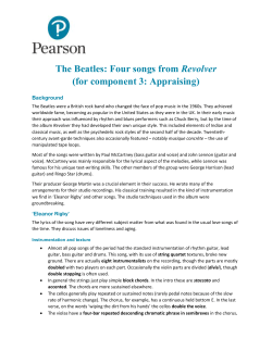 The Beatles: Four songs from Revolver (for component 3: Appraising)