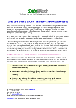 Drug and alcohol abuse - an important workplace issue