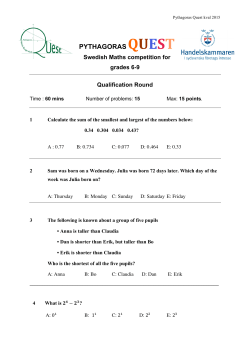 PQ kvaltest 2015 - uppgifter EN