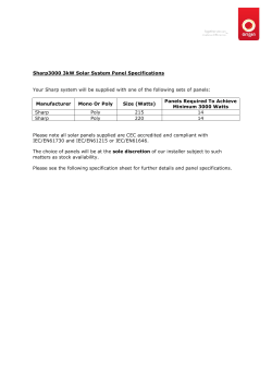 Sharp3000 3kW Solar System Panel Specifications Your Sharp