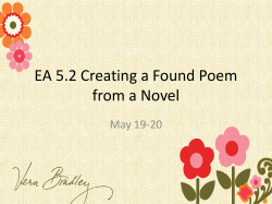EA 5.2 Creating a Found Poem from a Novel