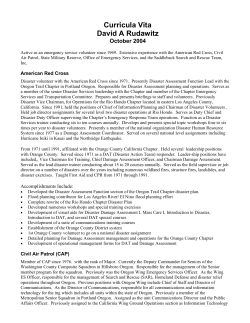 David Rudawitz Volunteer Curricula Vita