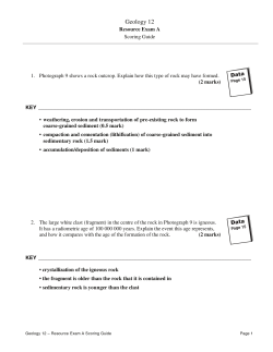Geology 12 Resource Exam A Scoring Guide