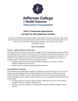 2016-17 Scholarship Opportunities with April 15, 2016