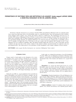 PERSISTENCE OF VECTOBAC WDG AND METOPRAG S