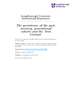 The persistence of the past: memory, generational