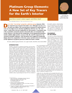 Platinum-Group Elements: A New Set of Key Tracers for the Earth`s