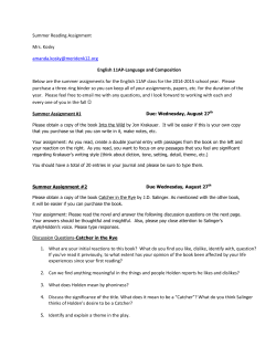 Summer Reading Assignment Mrs. Kosky