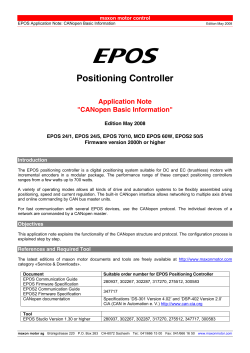 EPOS Application Note