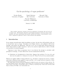 On the psychology of vague predicates