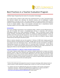 Best Practices in a Teacher Evaluation Program