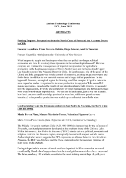 Andean Technology Conference UCL, June 2015 ABSTRACTS