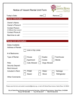 Notice of Vacant Rental Unit Form