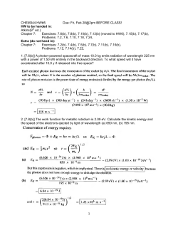1 CHEM344 HW#5 Due: Fri, Feb 28@2pm BEFORE CLASS! HW to