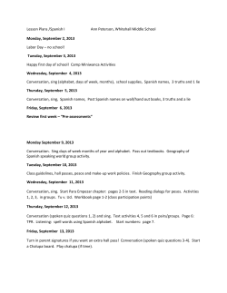 Lesson Plans /Spanish I Ann Peterson, Whitehall Middle School