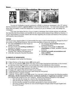Industrial Revolution Newspaper Project