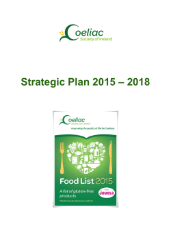 Strategic Plan 2015 &ndash; 2018 - Coeliac Society of Ireland
